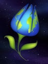 Planet flower in space Royalty Free Stock Photo