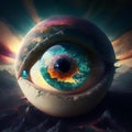 Planet in the form of an eyeball. Royalty Free Stock Photo