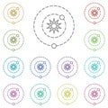 Planet, galaxy, space, orbit multi color icon. Simple thin line, outline vector of space icons for ui and ux, website or mobile Royalty Free Stock Photo