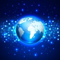 Planet Earth on blue space background Royalty Free Stock Photo