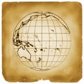 Planet globe earth old vintage paper Royalty Free Stock Photo