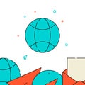 Planet, globe filled line icon, simple vector illustration