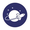 Planet Glyph and Line mixing Vector icon which can easily modify or edit