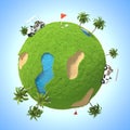 Planet Golf 3D Royalty Free Stock Photo