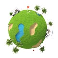 Planet Golf 3D Royalty Free Stock Photo