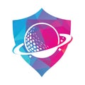 Planet golf vector logo design Royalty Free Stock Photo