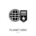 planet grid circular icon in trendy design style. planet grid circular icon isolated on white background. planet grid circular