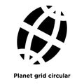 Planet grid circular icon vector isolated on white background, l