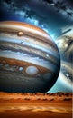 Planet Jupiter illustration Artificial intelligence artwork generated