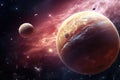 Planet Jupiter Surrounded by its Moons in the Vastness of Space Royalty Free Stock Photo