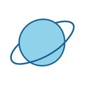 Planet line and fill style icon vector design