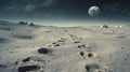 planet lunar crater landscape Royalty Free Stock Photo