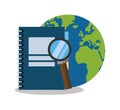 Planet with lupe and seo design