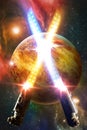 Planet Mars Light Sword Royalty Free Stock Photo