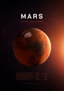 Planet Mars. 3D illustration poster