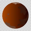Planet Mars drawn isolated on transparent background. Royalty Free Stock Photo