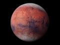 Planet Mars during the Martian winter, isolated on black background, elements of this image are furnished by NASA
