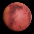 Planet Mars in natural colors isolated on black background Royalty Free Stock Photo