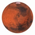 Planet Mars with polar ice isolated Royalty Free Stock Photo