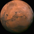 Planet Mars. The red planet view from space