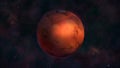 Planet Mars from space with a view of Tharsis Montes Royalty Free Stock Photo