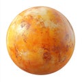 Planet mars surface texture sphere design element orange and white color space exploration astronomy concept Royalty Free Stock Photo