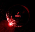 The planet Mars. Vector illustration. Mars in astrology symbolizes vigor, courage, determination. Royalty Free Stock Photo