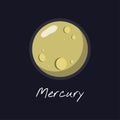 Planet Mercury isolated on black background Royalty Free Stock Photo