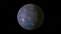 Planet Mercury rotates in stellar black space 3D, video, 4K