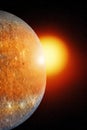 Planet Mercury view from space. Generative Artificial Intelligence Royalty Free Stock Photo