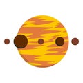 Planet and moons icon isolated