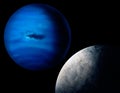 Planet Neptune Digital Art Illustration Royalty Free Stock Photo