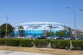 Planet Ocean mural on Long Beach Arena in downtown, California