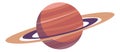 Planet with orbit ring. Saturn icon. Space symbol