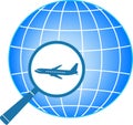 Planet and plane in magnifier