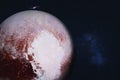 Planet Pluto in colour in space