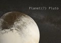 Planet Pluto on Milky Way Background