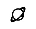 Planet with rign icon isolated on clean background. Planet with ring icon concept drawing icon in modern style. Vector