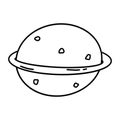 Planet with ring. Saturn or Jupiter. Doodle vector icon