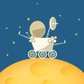 Planet rover on the moon,vector illustration Royalty Free Stock Photo