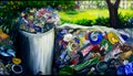 Planet\'s Redemption Through Recycling: A Surreal Messy Colorful Scene, Made with Generative AI