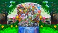 Planet\'s Redemption Through Recycling: A Surreal Messy Colorful Scene, Made with Generative AI