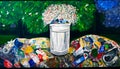 Planet\'s Redemption Through Recycling: A Surreal Messy Colorful Scene, Made with Generative AI