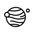 Planet and satellites icon vector. Isolated contour symbol illustration Royalty Free Stock Photo