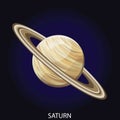 Planet Saturn cartoon vector illustration Royalty Free Stock Photo