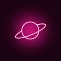 planet Saturn icon. Elements of Web in neon style icons. Simple icon for websites, web design, mobile app, info graphics Royalty Free Stock Photo