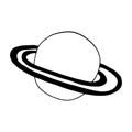 Planet saturn icon. vector hand drawn. sticker, poster, card. monochrome. minimalism. space, rings Royalty Free Stock Photo