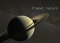 Planet Saturn on Milky Way Background