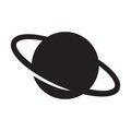 Planet Saturn with planetary ring system flat icon for astronomy apps and websites