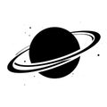 Planet Saturn with planetary ring system flat icon. Vector illustration on white background Royalty Free Stock Photo